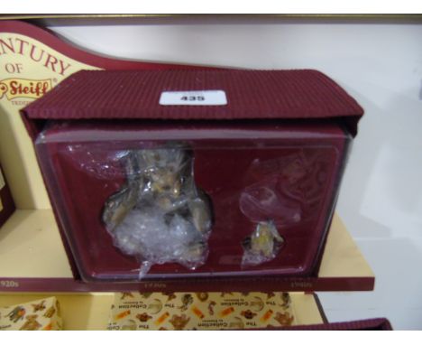 A Steiff Bear, Porcelain & Pewter Century Collection, with two figures in presentation box.