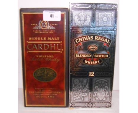 A Bottle of 'Chivas Regal 1801 Blended Scotch Whiskey (aged 12 years), & A Bottle of Single Malt 'Cardhu' Scotch Whiskey. In 