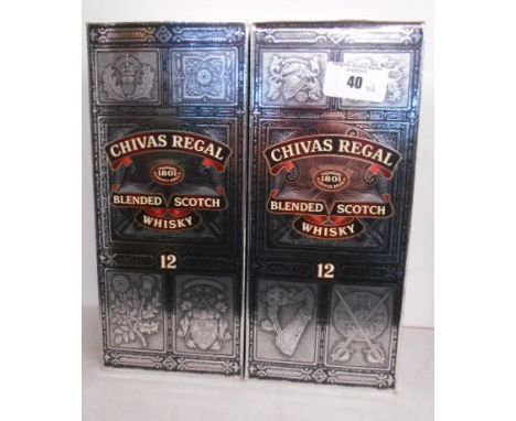 Two Bottles of 'Chivas Regal 1801 Blended Scotch Whiskey'. (Aged for 12 years), 1ltr per bottle. In presentation boxes. (2)