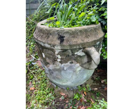 A neoclassical style planter with handle to sideCondition Report weathered, one handle broken&nbsp;