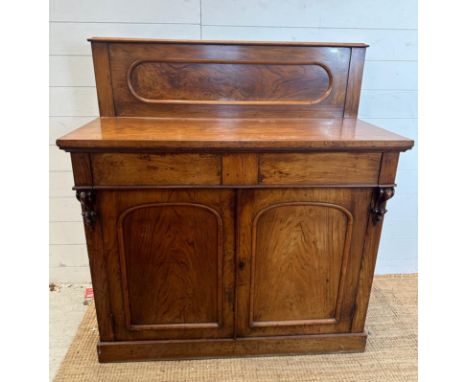 A Victorian chiffonier with a single long drawer and two door cupboard under and a galleried top (H180cm W108cm D47cm)