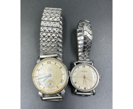 Two vintage wristwatches with elasticated bracelets, a ladies Rotary and a gents Smiths Deluxe 