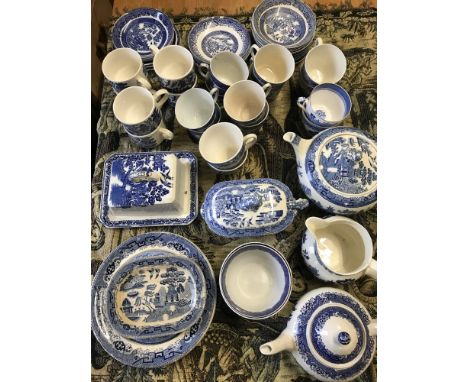  To include Worcester, Spode &amp; Churchill.  Comprising: 1 large teapot; 1 small teapot; 20 cups, 24 saucers; 1 large milk 