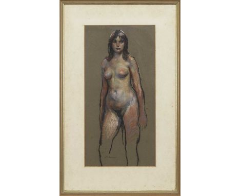 * WILLIAM ARMOUR RSA RSW RGI (SCOTTISH 1903 - 1979), THREE FIGURE STUDIES  FIGURE OF A WOMAN, STANDING FIGURE and CHARCOAL OF