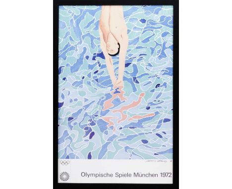 * DAVID HOCKNEY OM CH RA (BRITISH b. 1937), OLYMPISCHE SPIELE MÜNCHEN lithograph poster of 'The Diver' commissioned for the 1