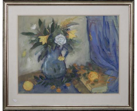 * ANN ORAM RSW (SCOTTISH b. 1956), FLOWERS FROM THE GARDEN, MONTE DE LA TORRE watercolour on paper, signed and dated '88mount