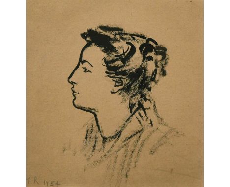 § Trekkie Parsons (1902-1995)  Portrait of Jill Balcon signed with initials and dated 1954 (lower left) ink 23 x 22.5cm  Prov