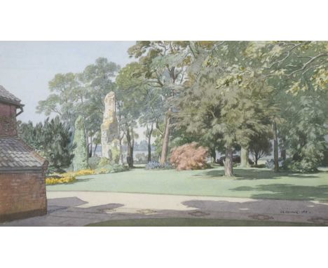 § Leonard Russell Squirrell RWS (1893-1979) The ruins and gardens at Thorpe Hall, Ashfield, Suffolk signed and dated 'L. R. S