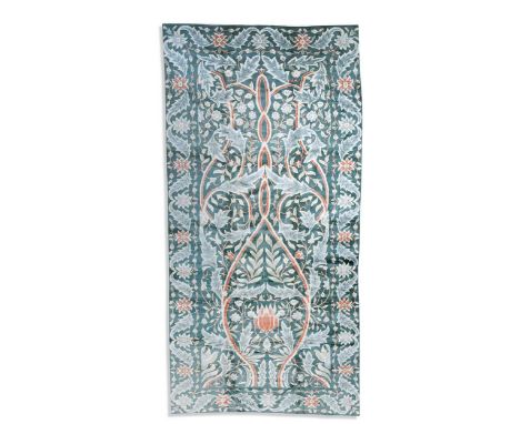 Liberty & Co., a large Arts & Crafts style carpet, modern, woven in the manner of William Morris with a foliate design in blu