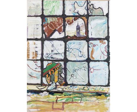 § John Bratby RA (1928-1992) Windows of Suffolk Wharf Housesigned 'John Bratby' (lower left)oil on canvas122 x 91cmProvenance