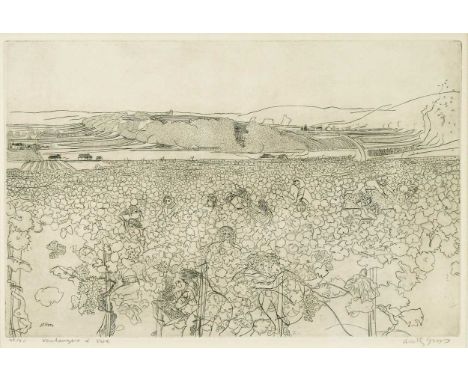 § Anthony Gross CBE, RA (1905-1984) Vendage a Vire signed 'ants gross' (lower right); numbered 35/50etching24.5 x 36cm'togeth