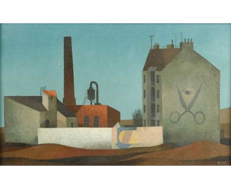 § Vlastimil Beneš (1919-1981) Tovarna na predmesti (A factory in the suburbs)signed 'Benes' (lower right)oil on board37 x 59c