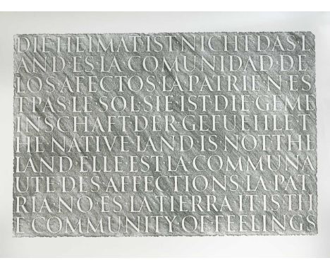 § Ian Hamilton Finlay CBE (1925-2006) Die Heimat ist Nicht Das Landscreenprint, unframed66 x 84cm