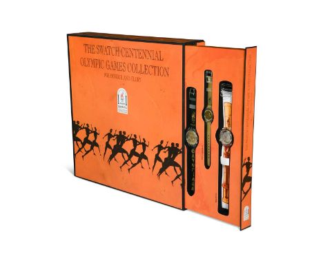 A Limited Edition Swatch Centennial Olympic Games Collection For Honour and Glory boxed set,  Atlanta 1996 presentation case 