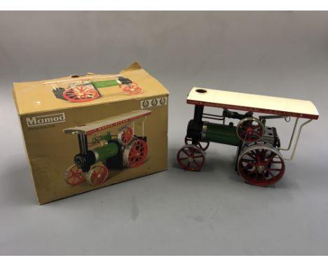 A Mamod steam tractor in box.