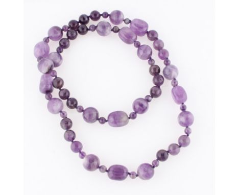 A string of amethyst beads.