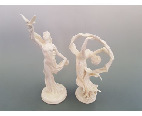 A pair of Royal Worcester figures 'Spirit of Peace' and 'Spirit of The Dance', one by Maureen Halson.