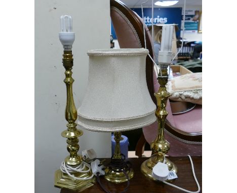 Three Brass lamp Bases(3): 