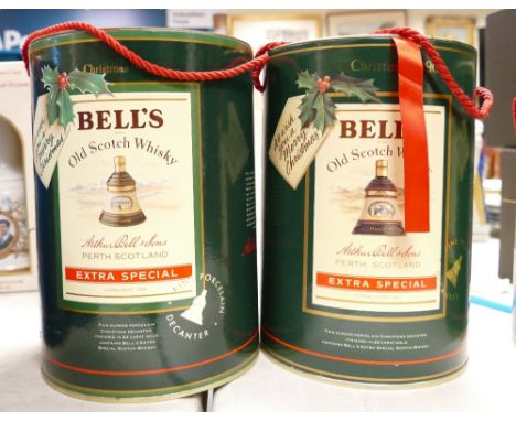 Bells Whisky Commemorative Sealed Ceramic Decanters &amp; Contents(2): 