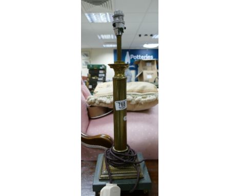 Brass &amp; Marble Column Type Lamp Base: 