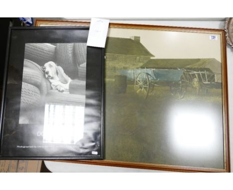 Large Adrew Wyeth framed print March Hawk: together with Davis Mcenery Poster Dog Tired(2) 
