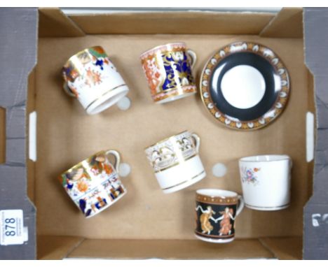 Wedgwood Etruscan dance coffee can and saucer: together with spode coffee cans in the imari style pattern, 1645, 967 and a Co