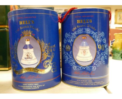 Bells Whisky Commemorative Sealed Ceramic Decanters &amp; Contents(2): 