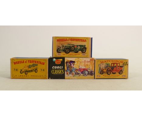 3 x Lesney models of Yesteryear &amp; a Corgi Classics car all boxed: Cars all near mint to mint, boxes all good. Matchbox / 