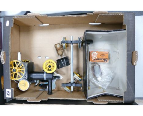 Mamod Steam traction engine and log carrier trailer: Includes fuel holder &amp; steering rod.  This must be tested, checked a