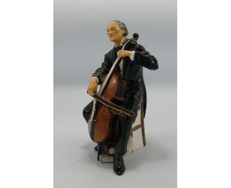 Royal Doulton Character Figure The Cellist HN2226: Tip of bow missing. 