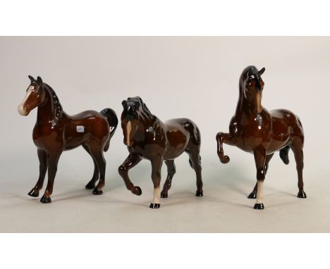 Royal Doulton Horses together with similar un marked item(3): 