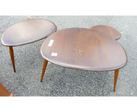 Ercol Mid Century Nest of Pebble Tables: 