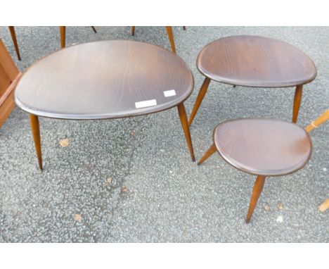 Mid Century Ercol Nest of Pebble Tables: