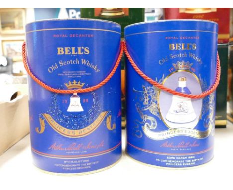 Bells Whisky Commemorative Sealed Ceramic Decanters &amp; Contents(2): 