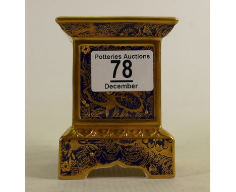 Minton For Asprey Gilded Box Candlestick: height 10cm 