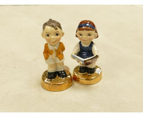 Carltonware Kids figures Schoolboy and girl: boxed. (2) 