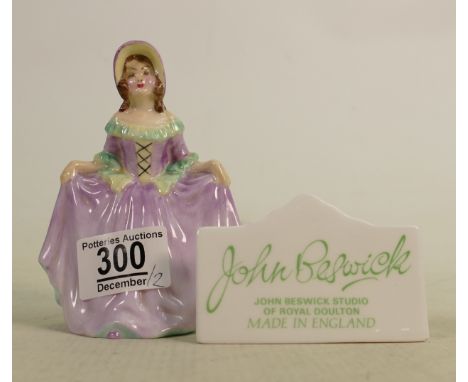 Coalport small lady figure Doris : together with a Beswick ceramic plaque 