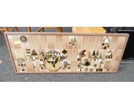 Mid Century Mosaic Tile Wall Hanging: 50 x 128cm 