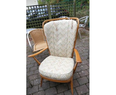 Ercol Mid Century Light High Back Armchair: 
