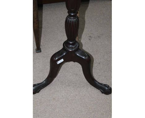 EDWARDIAN MAHOGANY TRIPOD STANDARD LAMP 