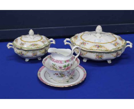 OLD STAFFORDSHIRE PART DINNER SERVICE 
together with a Tuscan part tea set