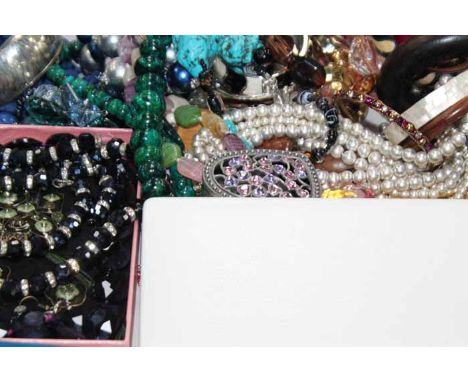 LOT OF COSTUME JEWELLERY
including 'Clustrain' crystal Rondelle necklace, cufflinks, a crystal trinket box etc.