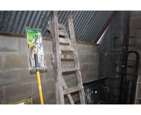 A wooden step ladder