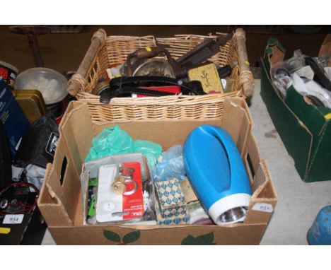 Two boxes of various tools etc
