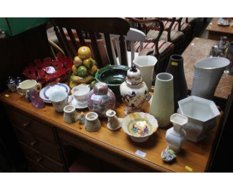 A quantity of vases; ginger jar and cover; Royal Worcester egg coddlers etc