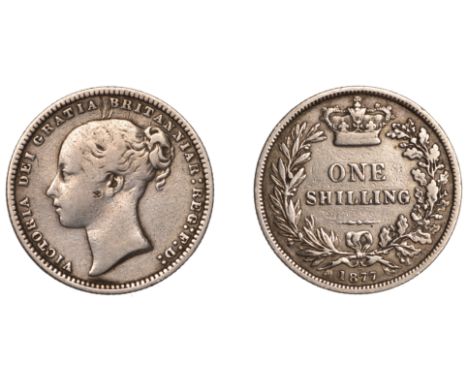 Victoria (1837-1901), Shilling, 1877, die 9 (ESC 3047; S 3906A). Two deep scratches above portrait, otherwise about fine £30-