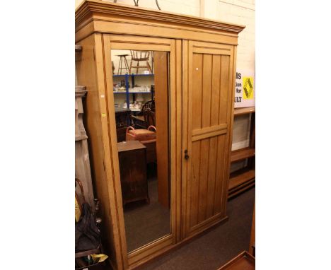 Victorian ash mirror door wardrobe