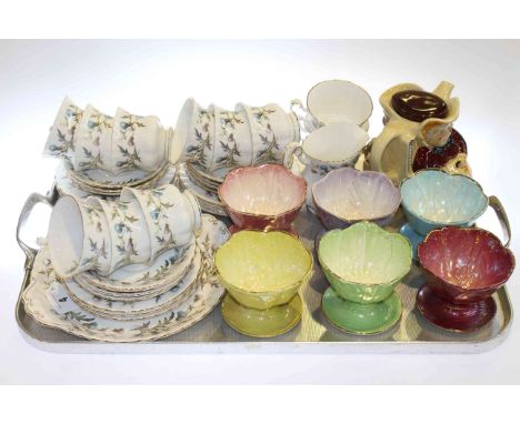 Royal Albert Brigadoon teaware, six Maling sundae dishes and Tony Wood toby teapot
