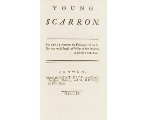 NO RESERVE [Mozeen (Thomas)] Young Scarron, first edition, half-title, contemporary calf-backed marbled boards, rubbed, spine