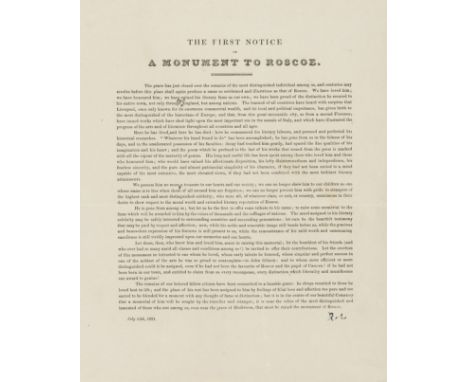 Patron of the Arts.- Roscoe (William, historian and patron of the arts, 1753-1831) 5 Autograph Letters signed to various reci